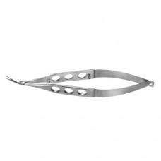 Stern-Gills Micro Scissor Angled Forward - Sharp Tips - Extra Thin Stainless Steel, 11 cm - 4 1/2" Blade Size 10 mm